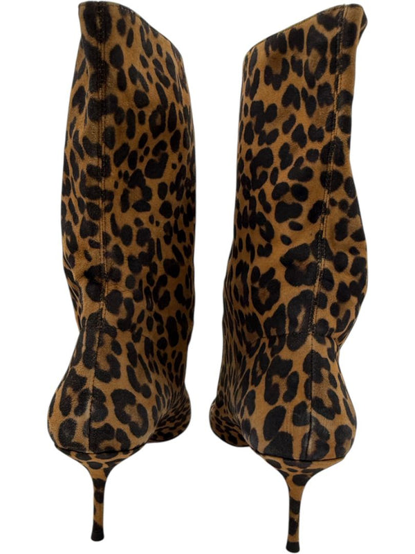 Aquazzura Leopard Print Calf Hair Booties – Size 39