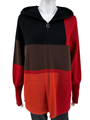 Akris Cashmere Colorblock Zip Hoodie - Size US 10