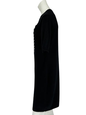 Louis Vuitton Black Cashmere Sweater Dress with Hardware Detail – Size L