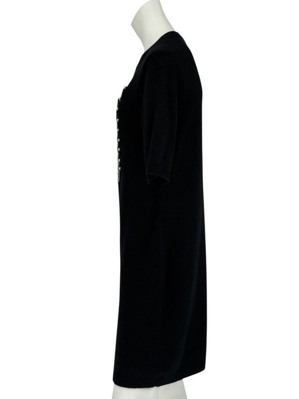 Louis Vuitton Black Cashmere Sweater Dress with Hardware Detail – Size L