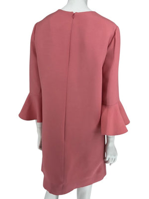 Valentino Rose Pink Crepe Ruffle Sleeve Shift Dress – Size 10