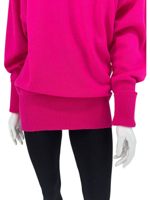 Victoria Beckham Fuchsia Cashmere-Blend Turtleneck Sweater – Size L