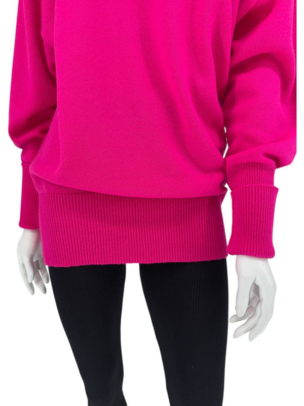 Victoria Beckham Fuchsia Cashmere-Blend Turtleneck Sweater – Size L