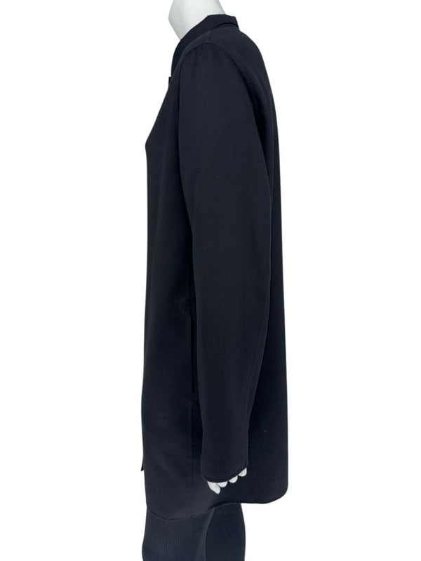 Jil Sander Black Cashmere Collarless Coat – Size 38 IT