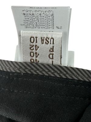 Brunello Cucinelli Black Tapered Wool Trousers with Monili Belt Loop - Size 10