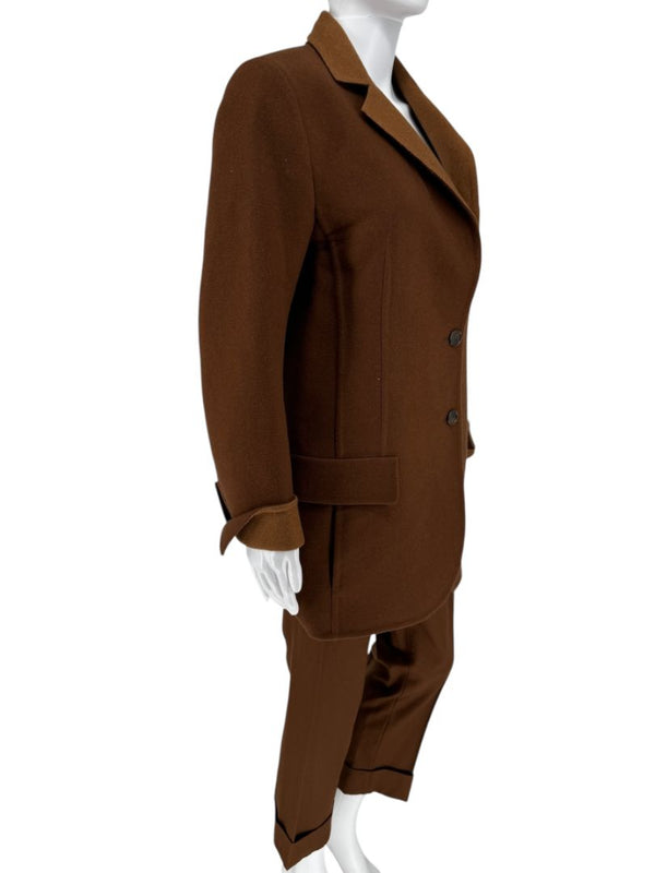 A-K-R-I-S- Camel Wool-Cashmere Blazer & Tapered Pant Suit – Size 10