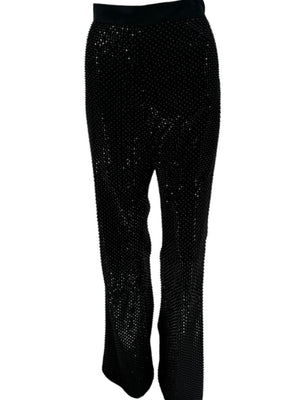 Pamella Roland Black Sequin Beaded Tuxedo Suit – Size 6
