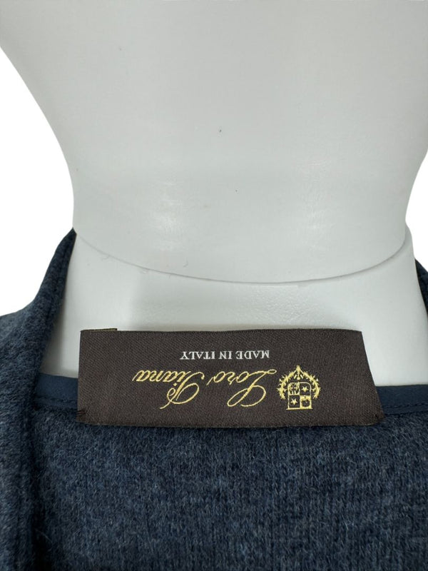 Loro Piana Blue Cashmere Funnel Neck Tunic with LP Zip – Size M