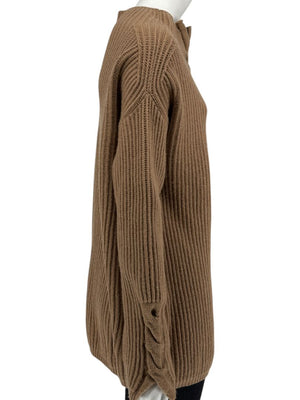 S’Max Mara Camel Ribbed Wool-Cashmere Sweater – Size M