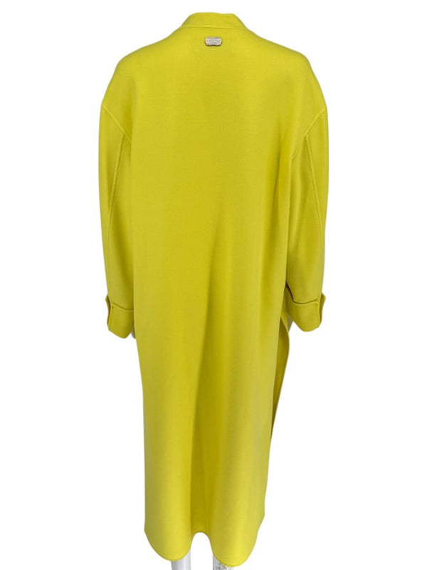 Agnona Yellow Side Slit coat with pockets cuffed - IT 38