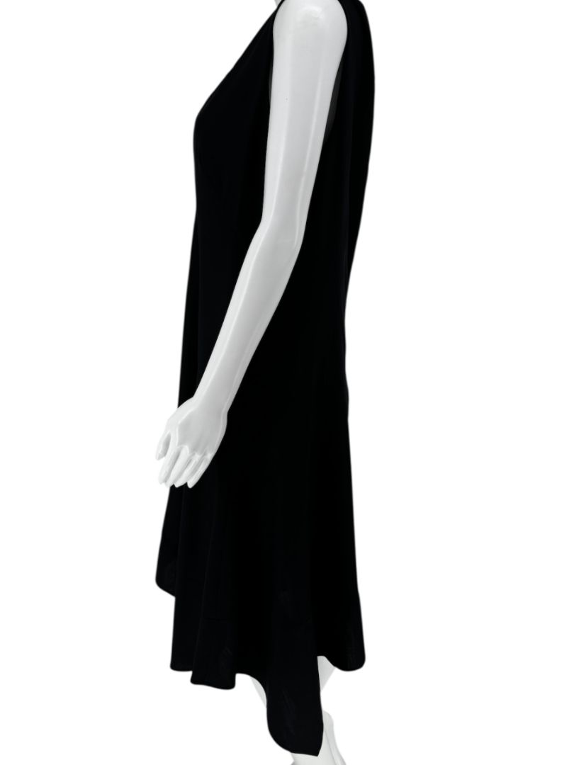 Akris Navy Sleeveless Handkerchief-Hem Midi Dress – US 12 / FR 44 / IT 48