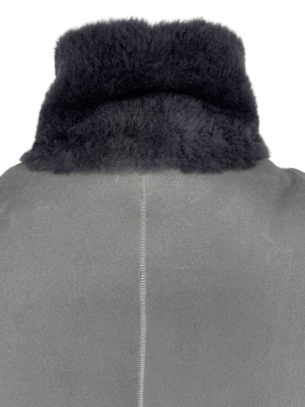 Akris Colorblock Shearling Patchwork Vest – Size 10