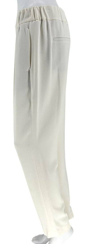 Brunello Cucinelli Ivory Elastic Waist Pull-On Pants – Size IT 44 / US 8
