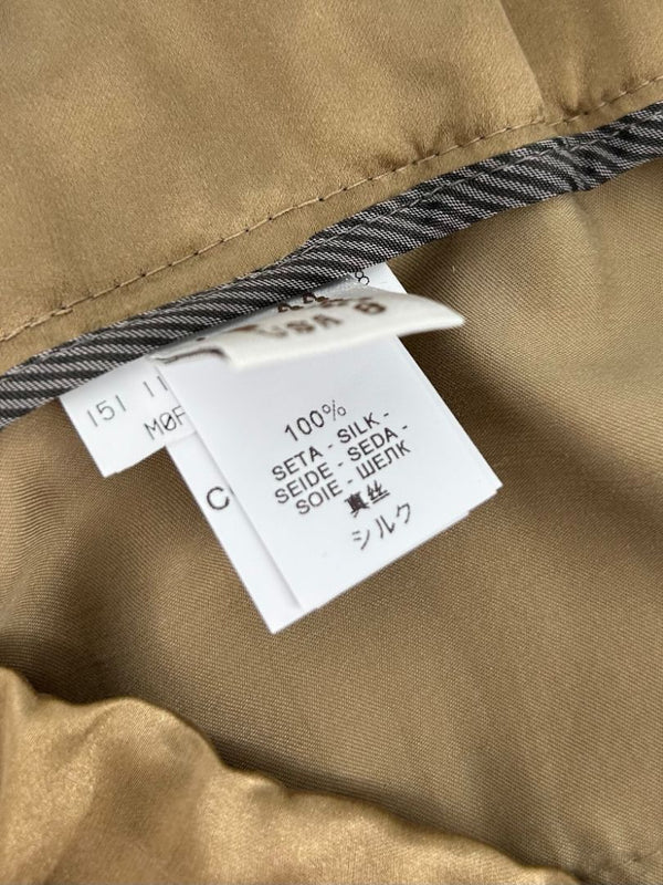 Brunello Cucinelli Tan Silk Moto Jogger Pants – Size IT 44 / US 8- NEW