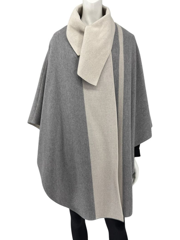Piazza Sempione Two-Tone Wool-Cashmere Cape - Size IT 42