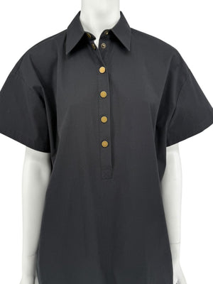 Michael Kors Collection Black Poplin Shirt Dress – Size XS