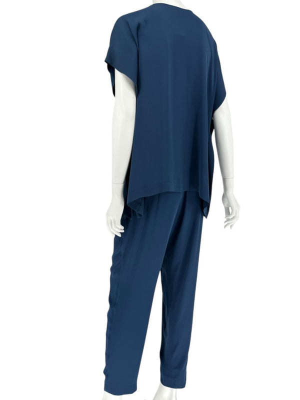 Loro Piana Blue Silk-Blend Lounge Set – Size 46