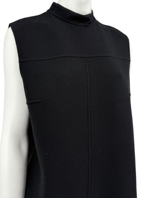 Michael Kors Collection Black Sleeveless Wool-Blend Shift Dress – Size 8