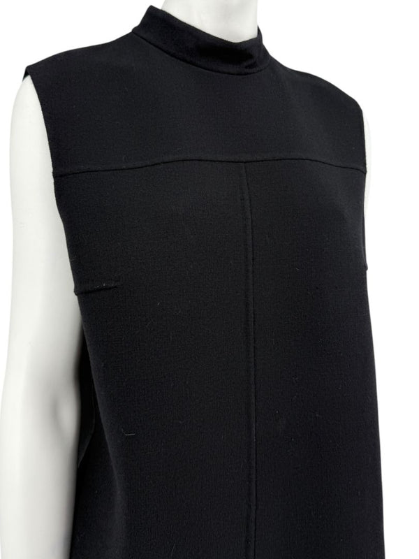 Michael Kors Collection Black Sleeveless Wool-Blend Shift Dress – Size 8