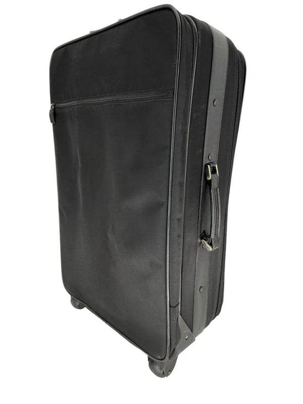 Prada Black Nylon Rolling Suitcase with Saffiano Leather Trim – 26.5" x 17.5" x 9.5"