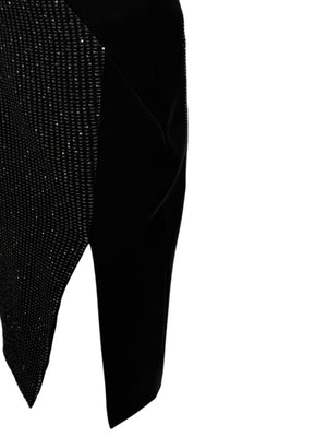 Pamella Roland Black Textured Sequin Skirt - Large