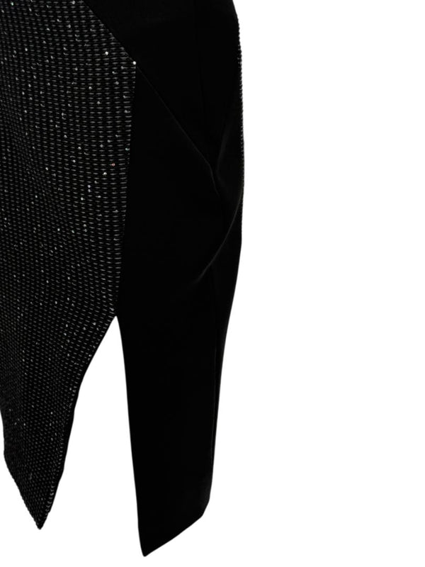 Pamella Roland Black Textured Sequin Skirt - Large