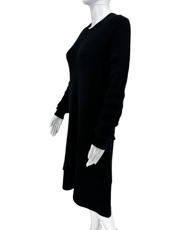 Proenza Schouler Black Wool & Cashmere Ribbed Knit Dress – Size S