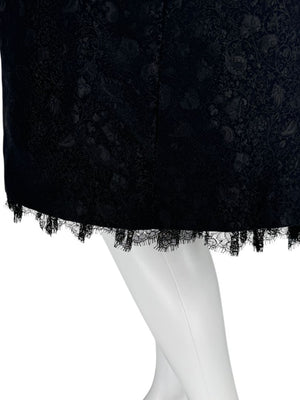 Pamella Roland Black Jacquard Strapless Dress – Large