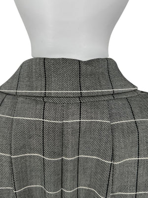 A-K-R-I-S Punto Grey Windowpane Wool Pantsuit – Jacket Size 8, Pants Size 10