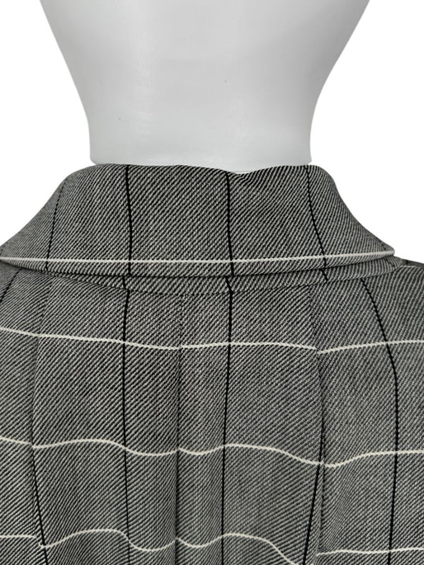 A-K-R-I-S Punto Grey Windowpane Wool Pantsuit – Jacket Size 8, Pants Size 10