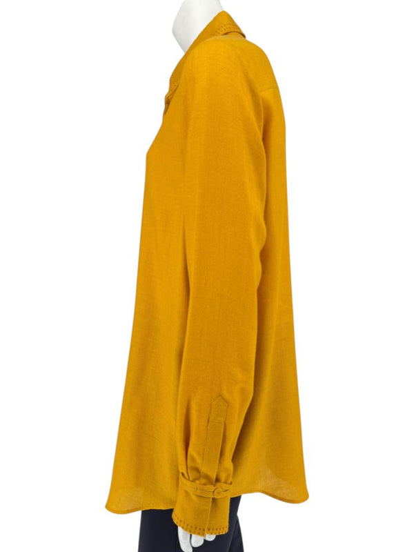 Gabriela Hearst Golden Birch Embroidered Shirt – Size IT 46