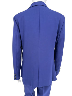 Max Mara Blue Virgin Wool Blend Pant Suit – Size US 12