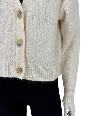 Allude Cream Mohair Blend Button-Front Cardigan – Size M