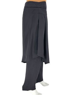 Oscar de la Renta Black Asymmetric Overlay Pants – Size 10- NWT