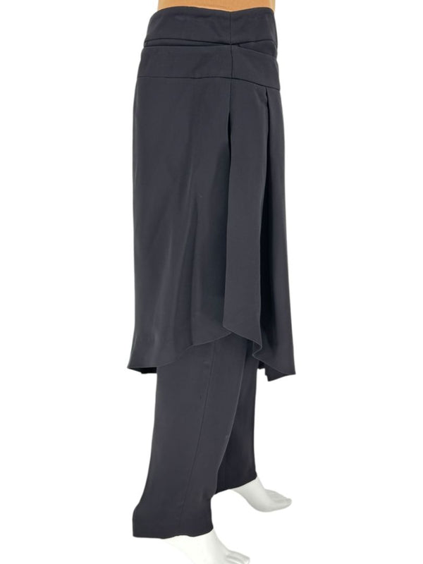 Oscar de la Renta Black Asymmetric Overlay Pants – Size 10- NWT