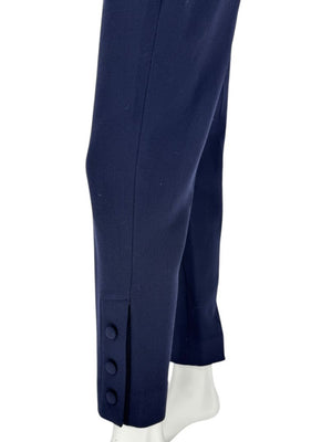 Lela Rose Navy Ankle Pants with Button Hem Detail – Size 10