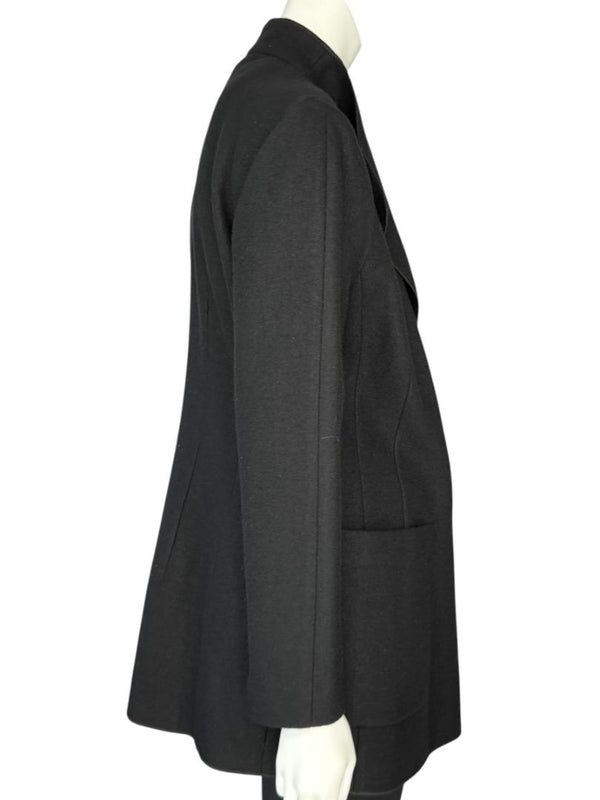 Agnona Black 100% Cashmere Open-Front Coat – Size IT 46 / US 10- NEW