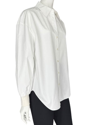 Alexander McQueen White Cotton Shirt with Balloon Sleeves – Size IT 38