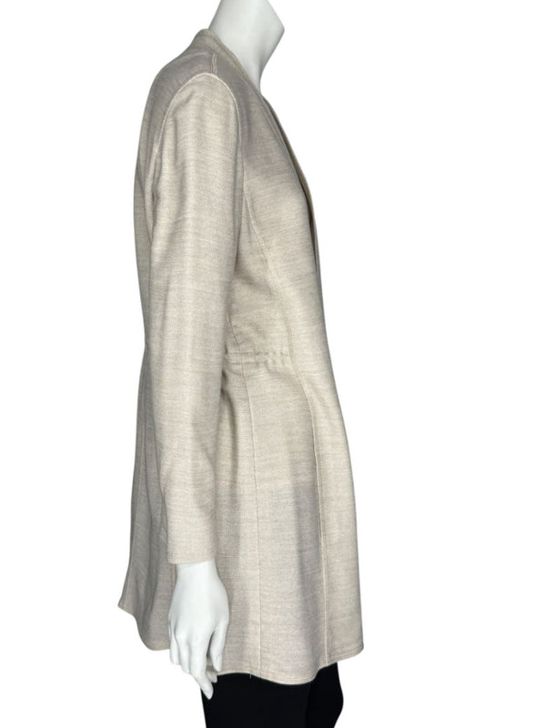 Akris Beige Open-Front Long Jacket – Size US 10