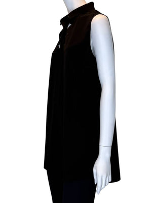 Akris Punto Black Sleeveless Scalloped Detail Tunic Top – Size 10