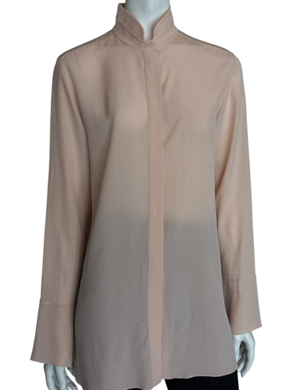 Chloé Soft Pink Silk High Neck Blouse – FR 40 (US 8)