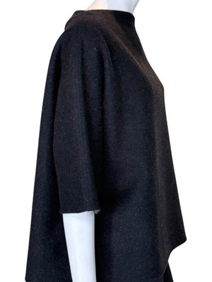 The Row Black Mélange Wool-Blend Top – Size Small