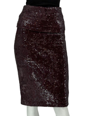 Donna Karan Modern Icons Claret Sequin Pencil Skirt – Size M