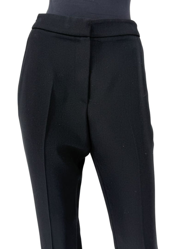 Brunello Cucinelli Black Wool-Blend Split-Hem Tailored Trousers - Size US 8 / IT 44