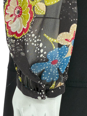 Moschino Virgin Wool Sweater with Sheer Floral Sleeves – Size 8 (IT 38)