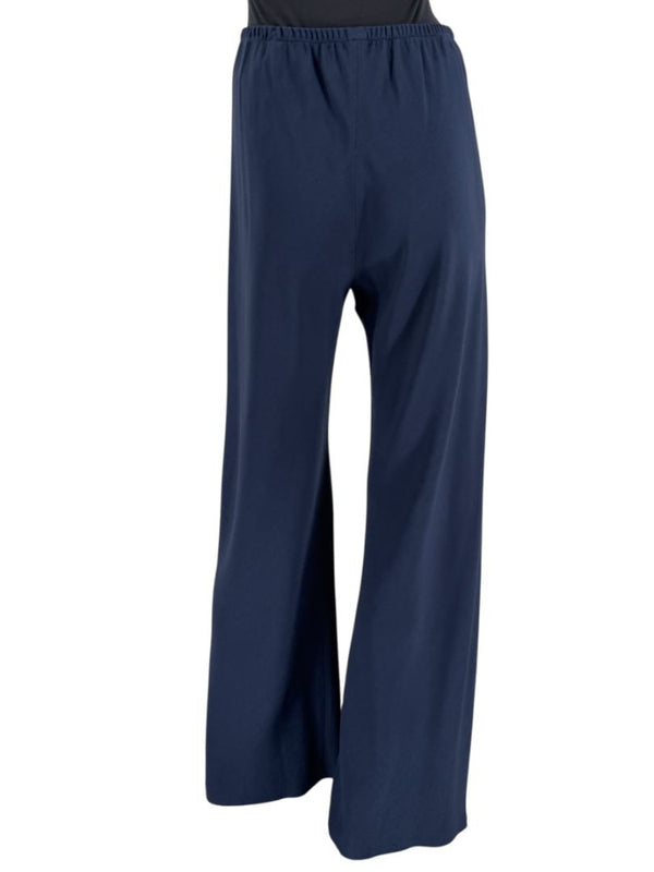 The Row Navy Viscose-Blend Wide Leg Pants - Size S