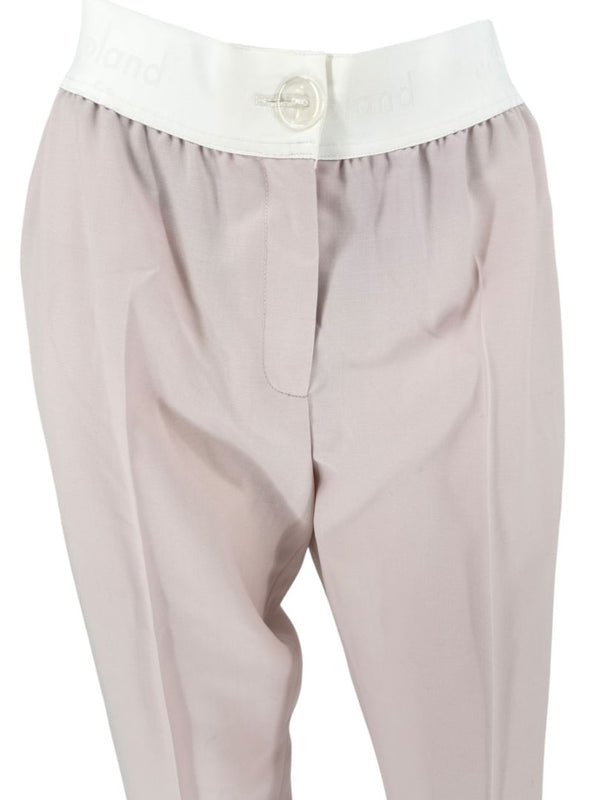 Pamella Roland Pale Pink Pants with White Logo Waistband – Large