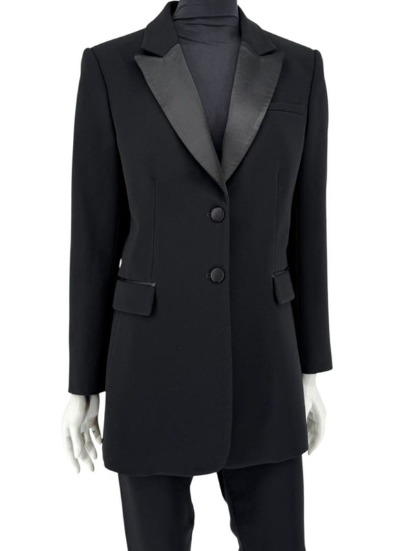 Altuzarra Black Satin-Lapel Tuxedo Blazer & Pants Set – Size IT 44 (US 10