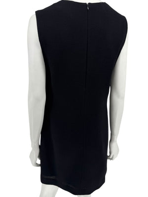 Lida Baday Black Wool Deep-V Mini Dress – Size 12