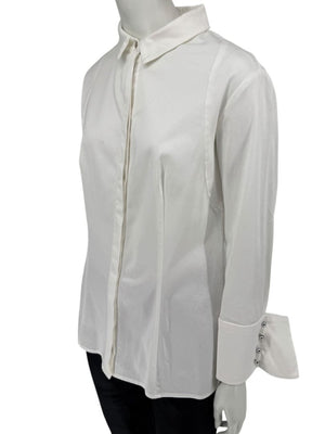 Pamella Roland White Button-Front Shirt – Large